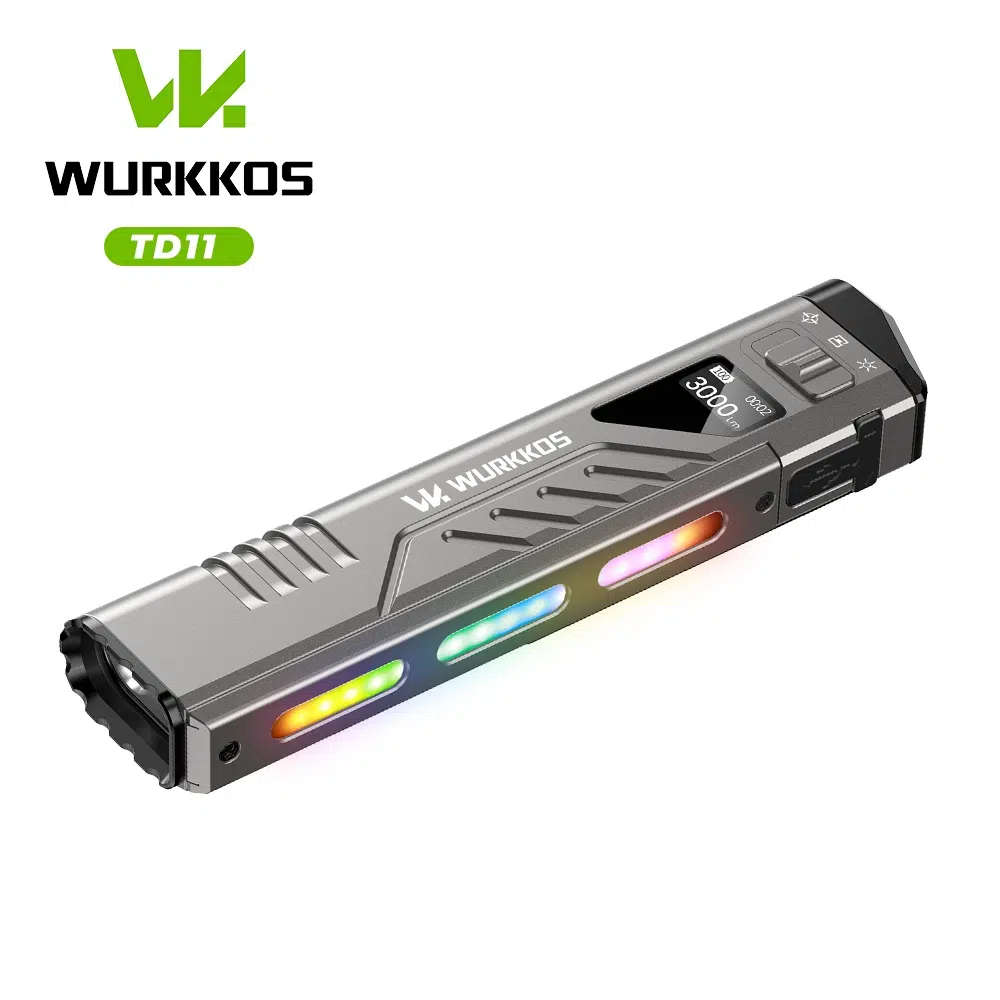 Wurkkos TD11 Smart OLED Tactical Flashlight  3000 Lumens, 320m Throw, Dual Tail Switches + Rea...