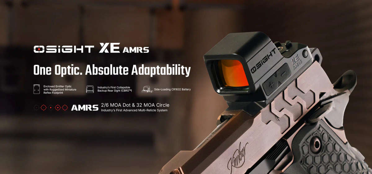 Osight XE AMRS Enclosed Red Dot Sight  2/6+32 MOA Multi-Reticle, Side-Loading Battery, RMR Foo...