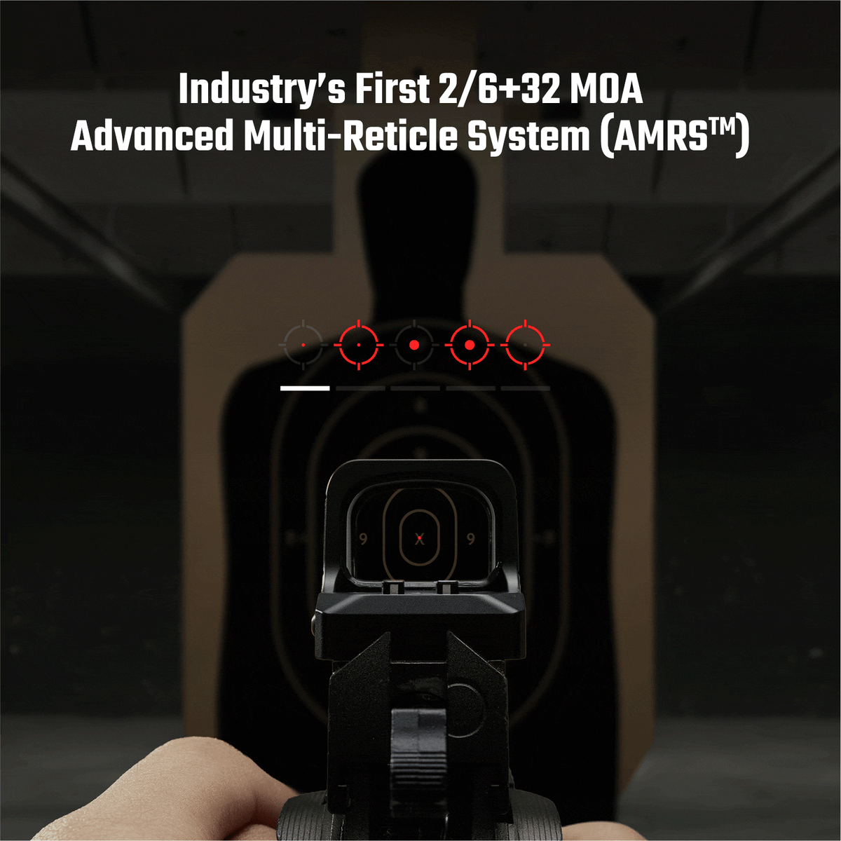 Osight XE AMRS Enclosed Red Dot Sight  2/6+32 MOA Multi-Reticle, Side-Loading Battery, RMR Foo...