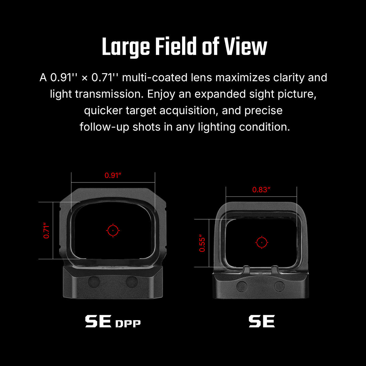 Osight SE DPP Enclosed Red Dot  2 MOA Dot & 32 MOA Circle, DPP Footprint, 23 × 18 mm Window