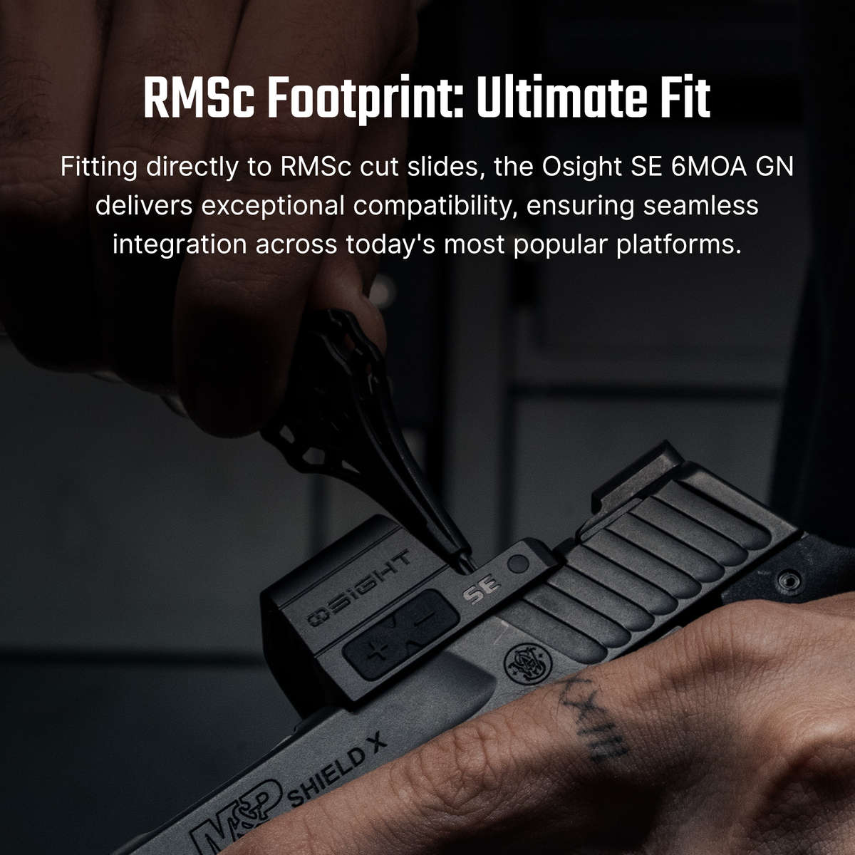 Osight SE 6 MOA Enclosed Red / Green Dot Sight  RMSc Footprint, Side-Loading Battery, 27.5 g