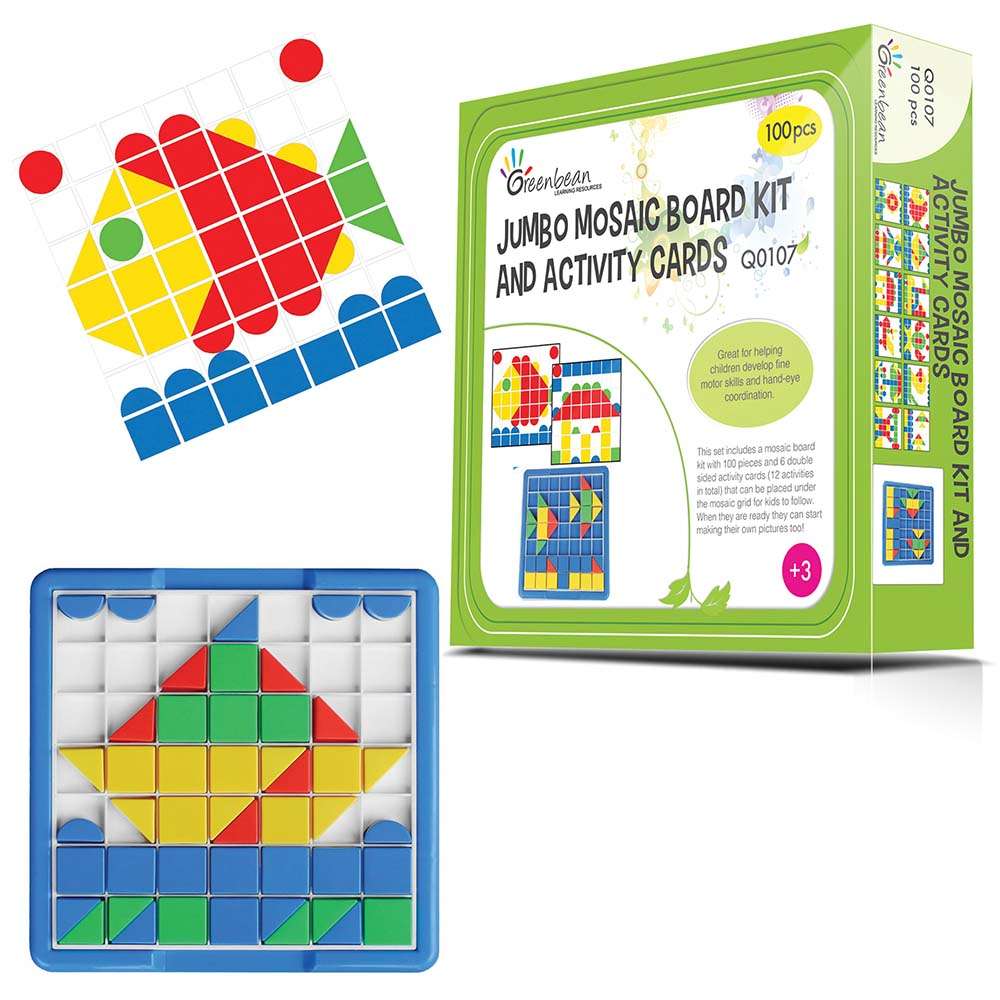 Create By Greenbean - Mosaic Jumbo Grid Board Set 82pcs QL010(E)-7- Damaged Packaging