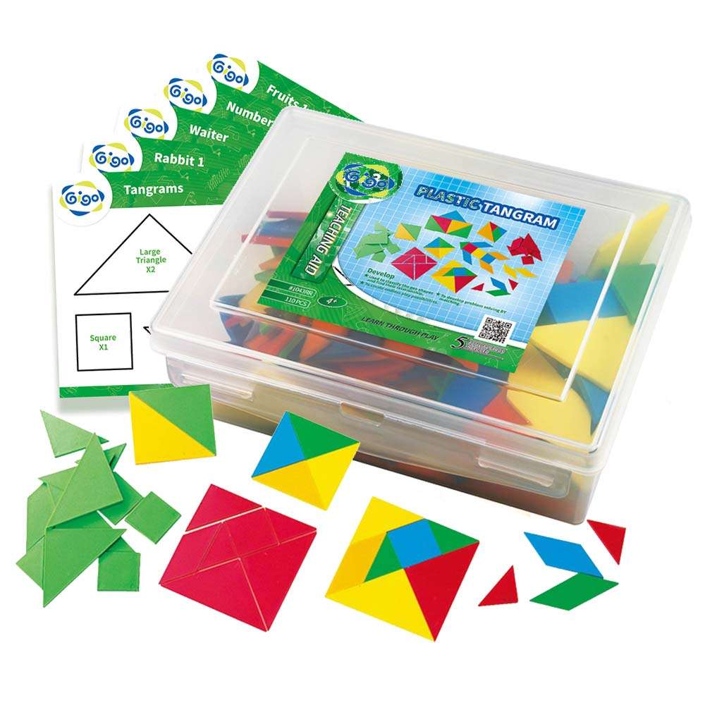 Gigo - Tangrams + 5 Activity Cards 105pc Container