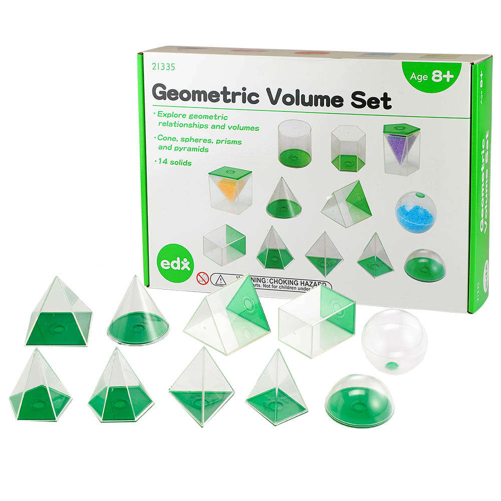 EDX Education - Geometric Volume Set - 8cm - 14pcs- Damaged Packaging