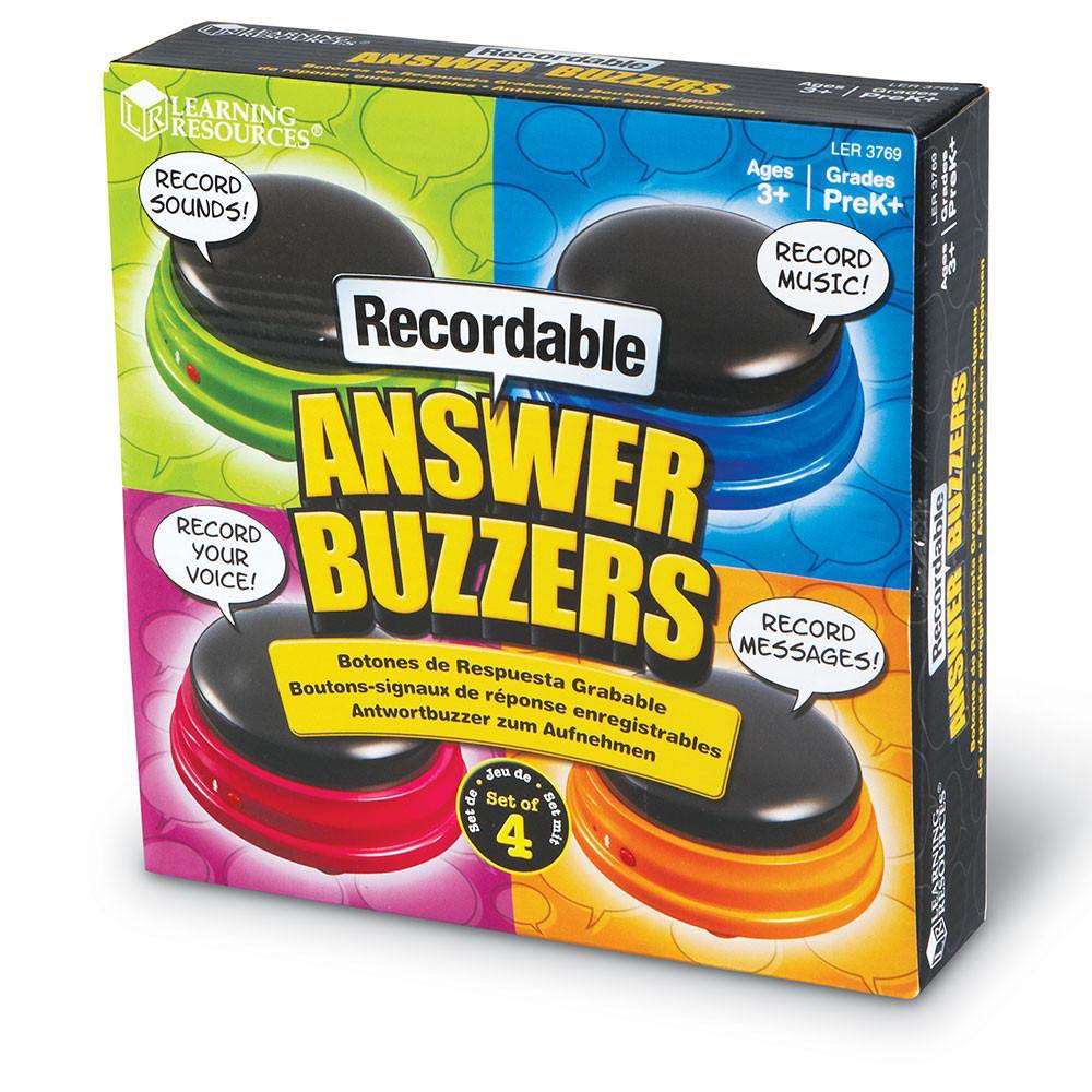 Learning Resources - Recordable Answer Buzzers (Set of 4)- Damaged Packaging