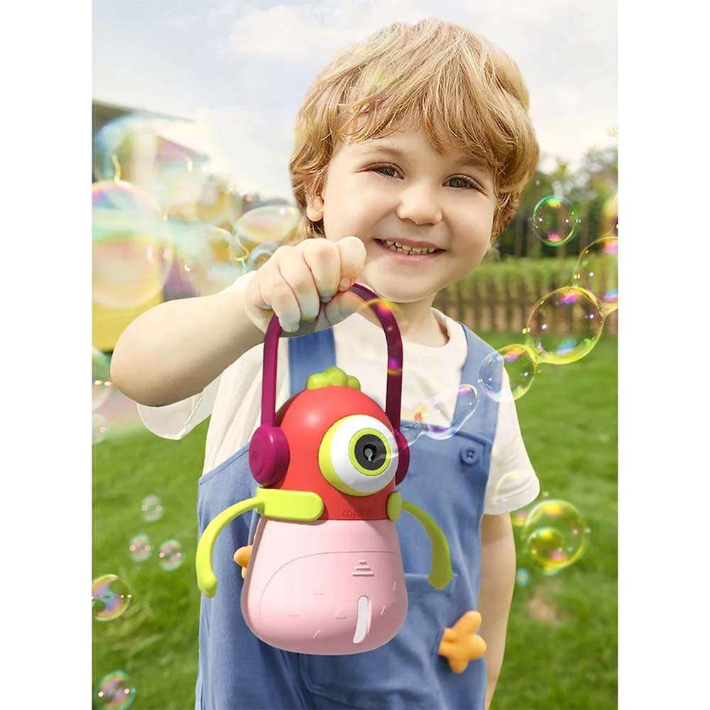 Mideer - Monster Bubbles: Interactive Bubble Machine with Lights and Music - Pink- Damaged Packaging