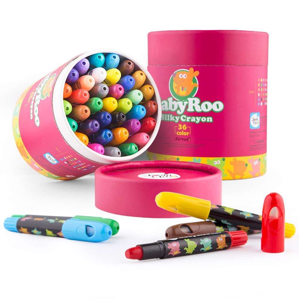 Jar Meló - Silky Crayon Washable Baby Roo - 36 Colours- Damaged Packaging