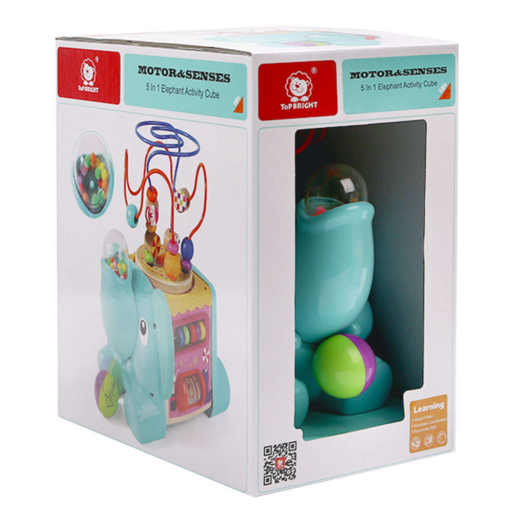 TopBright - 5-in-1 - Elephant Activity Cube - 25 x 18 x 29 cm