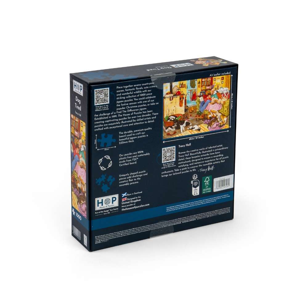 House of Puzzles - Dog Tired - 1000 Piece Jigsaw Puzzle- Damaged Packaging