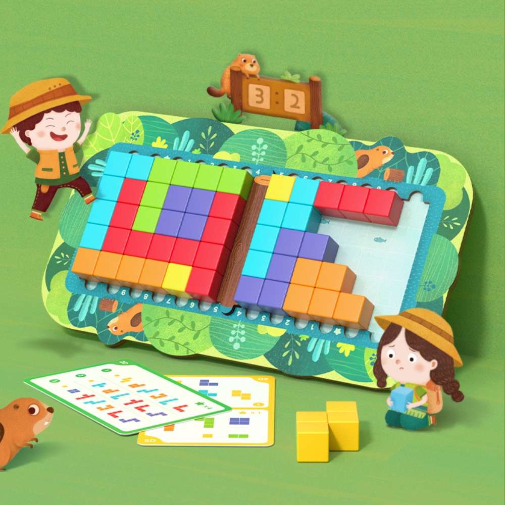 Mideer - 5-in-1 Jungle Tetris Block Logic Challenge