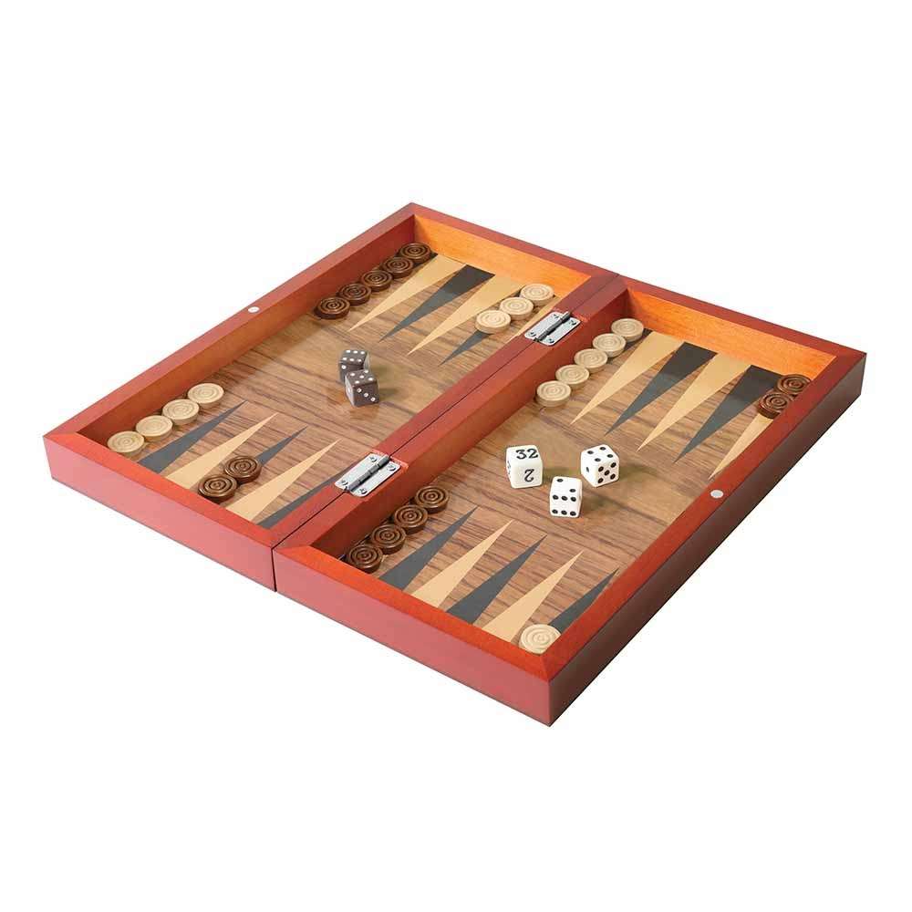 Ambassador - Folding Wooden Chess, Checkers, & Backgammon Set- Damaged Packaging
