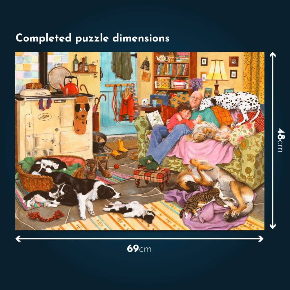House of Puzzles - Dog Tired - 1000 Piece Jigsaw Puzzle- Damaged Packaging