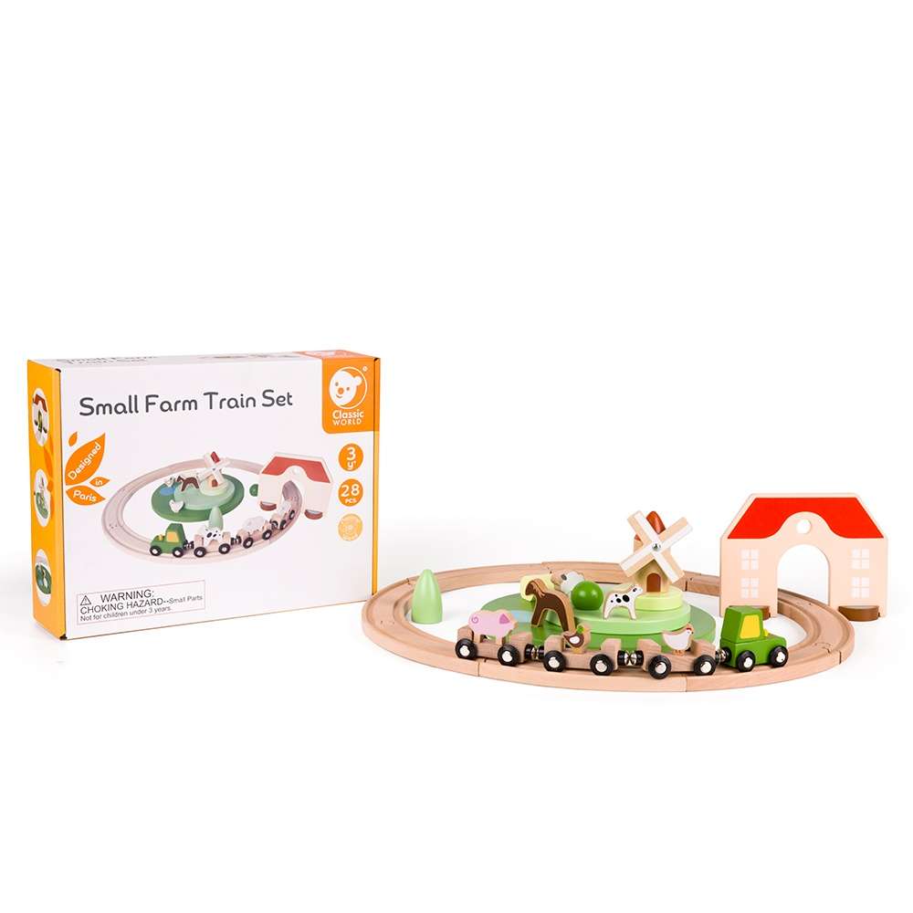 Classic World - Wooden Train Set - Small Farm - 28pcs