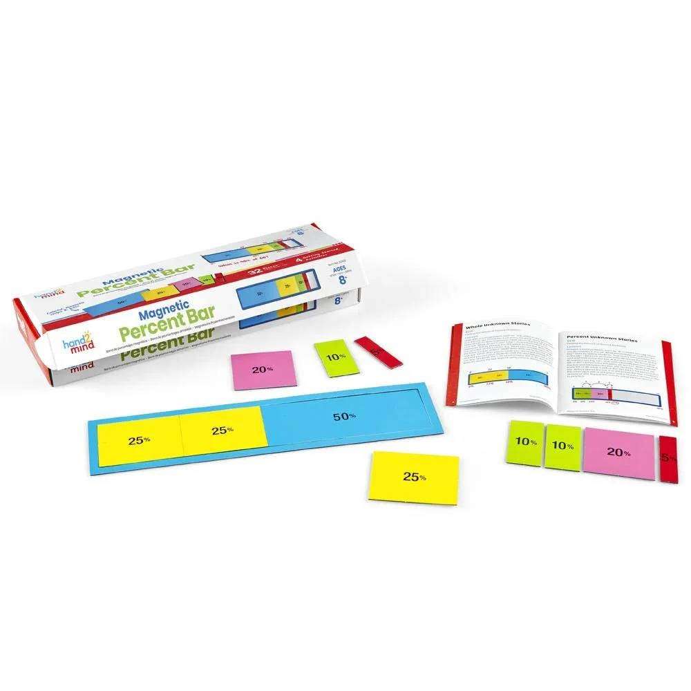 Greenbean Mathematics - Magnetic Percent Bar: 32 Piece Demonstration Set- Damaged Packaging