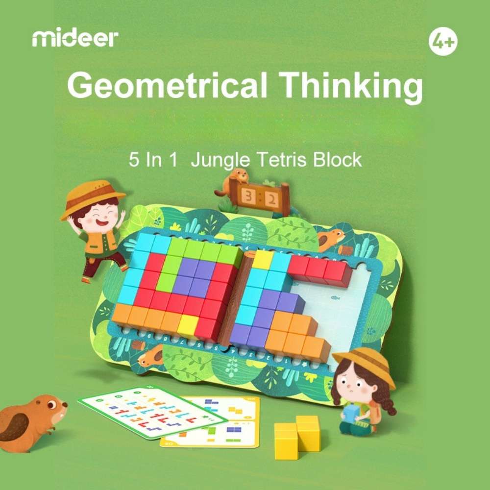 Mideer - 5-in-1 Jungle Tetris Block Logic Challenge