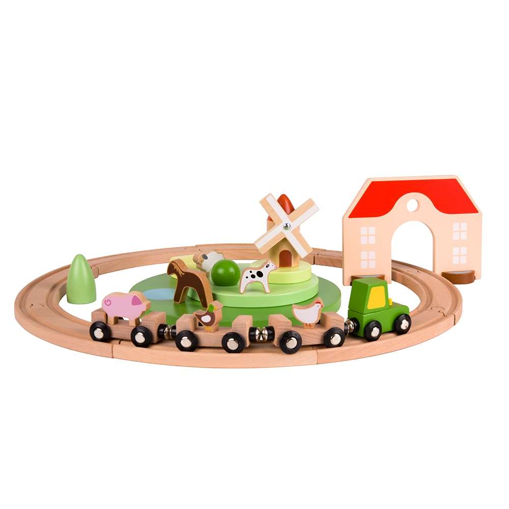 Classic World - Wooden Train Set - Small Farm - 28pcs