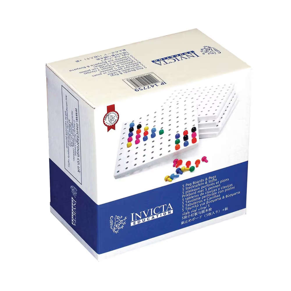 Invicta Education - Peg Boards 5 & 1000 Pegs in Retail Box- Packaging Damaged