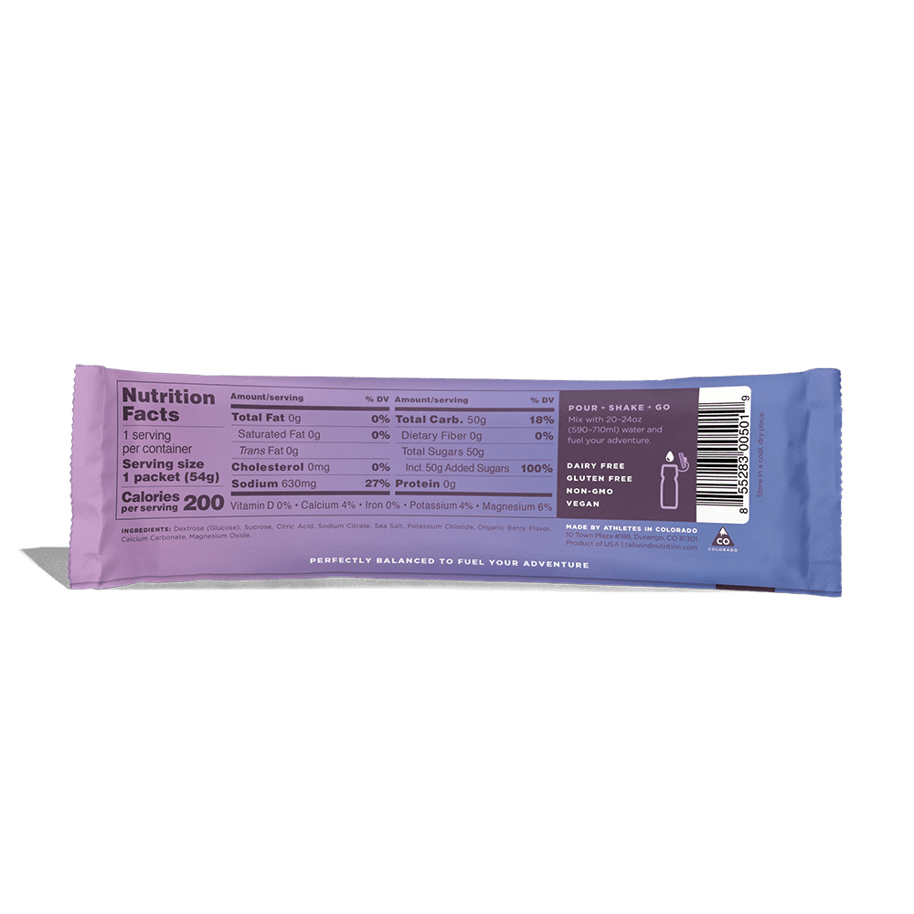 Tailwind Non-Caffeinated Endurance Fuel Sticks (2 Servings) Berry