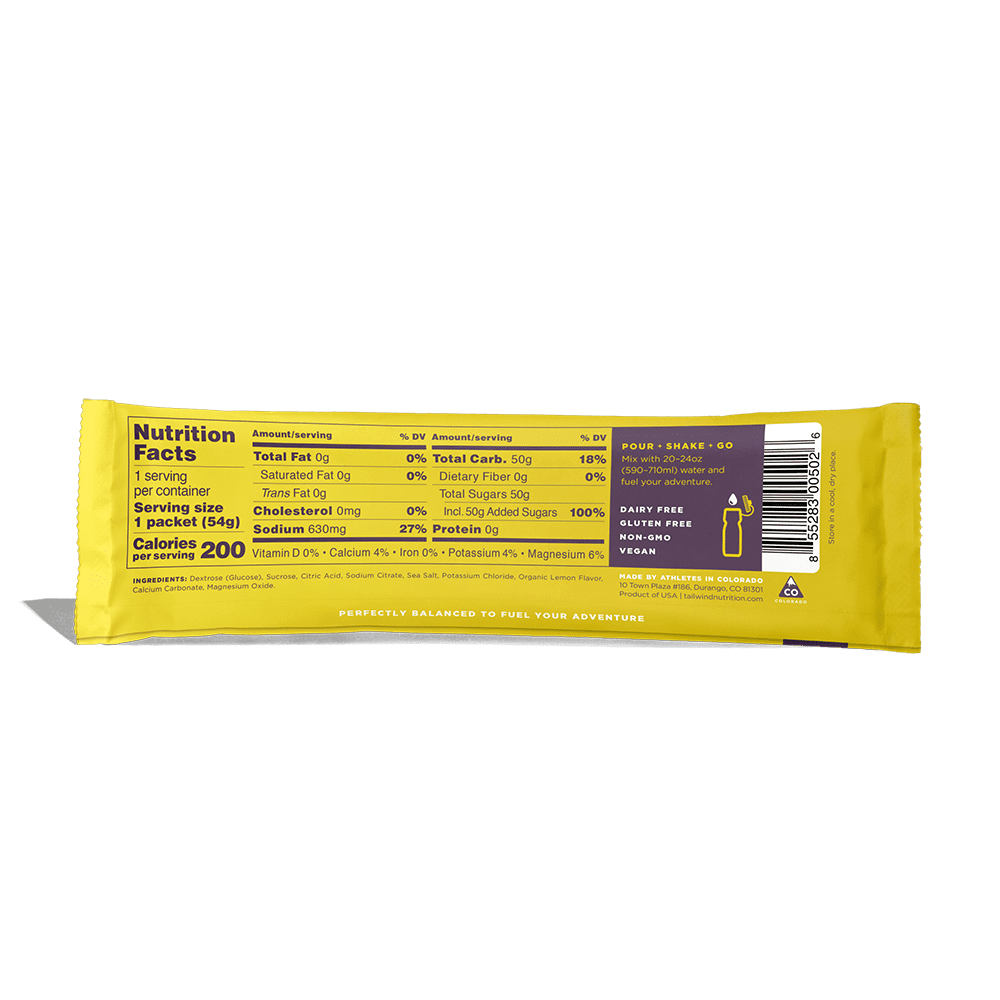 Tailwind Non-Caffeinated Endurance Fuel Sticks (2 Servings) Lemon