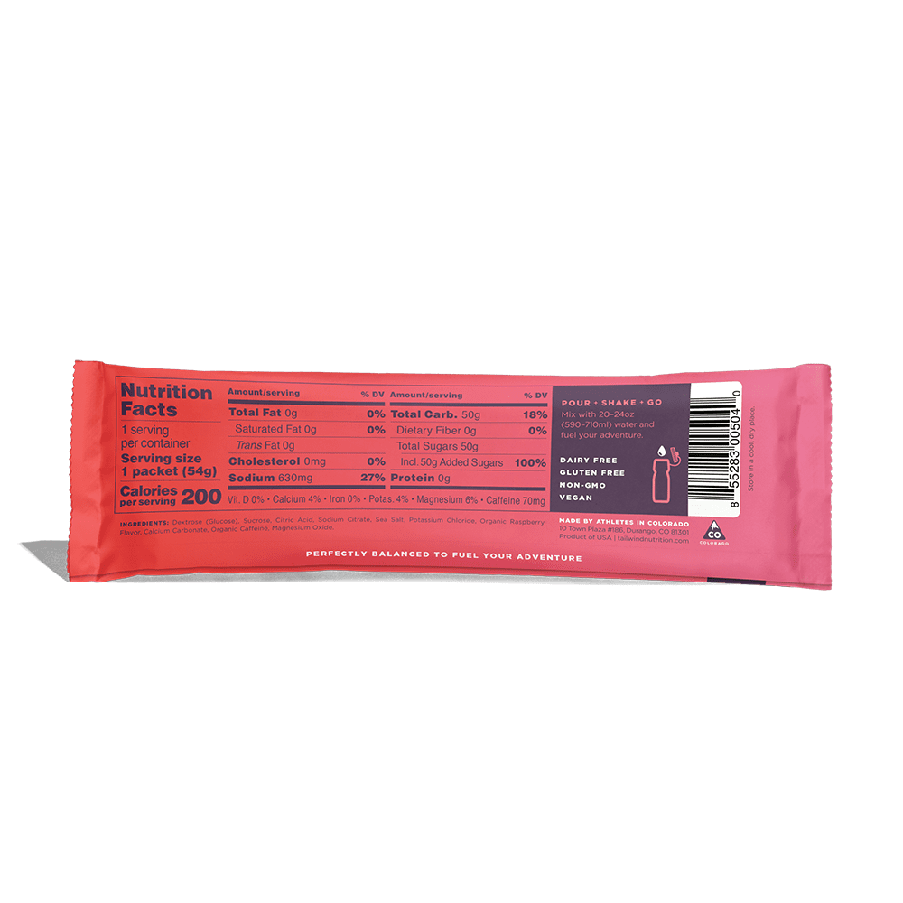 Tailwind Caffeinated Endurance Fuel Sticks (2 Servings) Raspberry