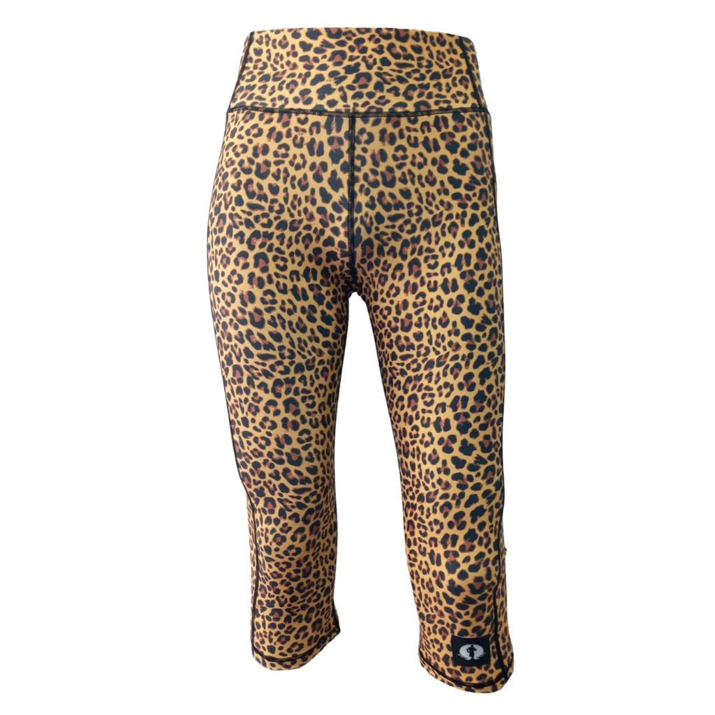High Waist Funky 3/4 Leggings - Leopard