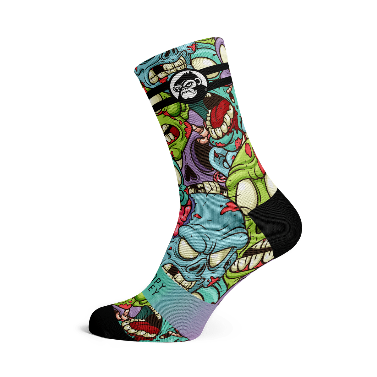Grumpy Monkey Colgate Zombie Socks