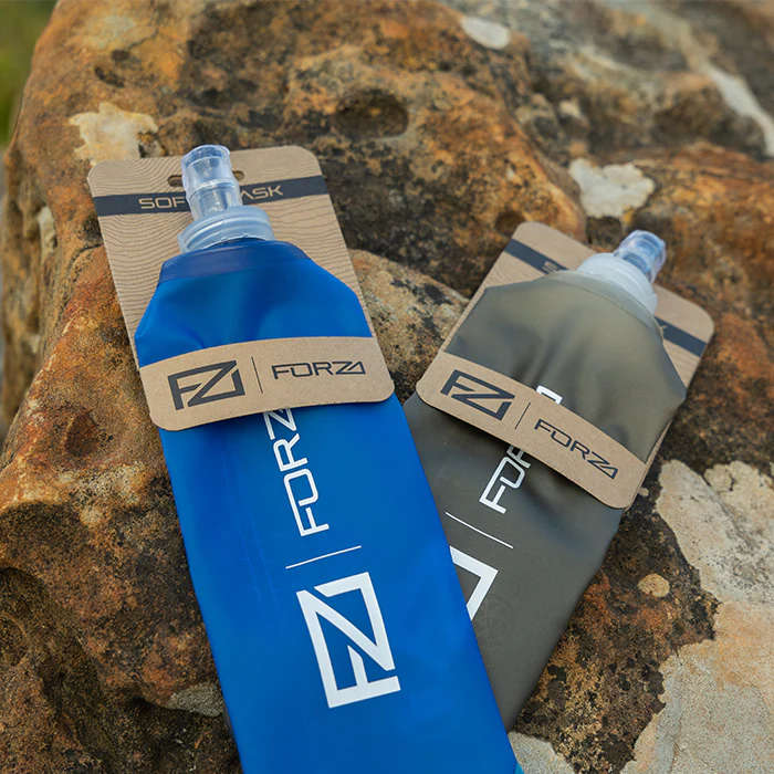 Forza 500ml Premium Soft Flask Collapsible Running Water Bottle Grey (Single)