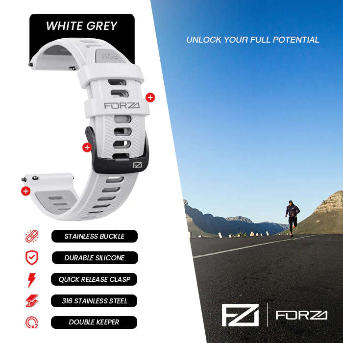 FORZA Elite 22mm Quick Release Two-Tone Strap for Garmin (Lime/Black)