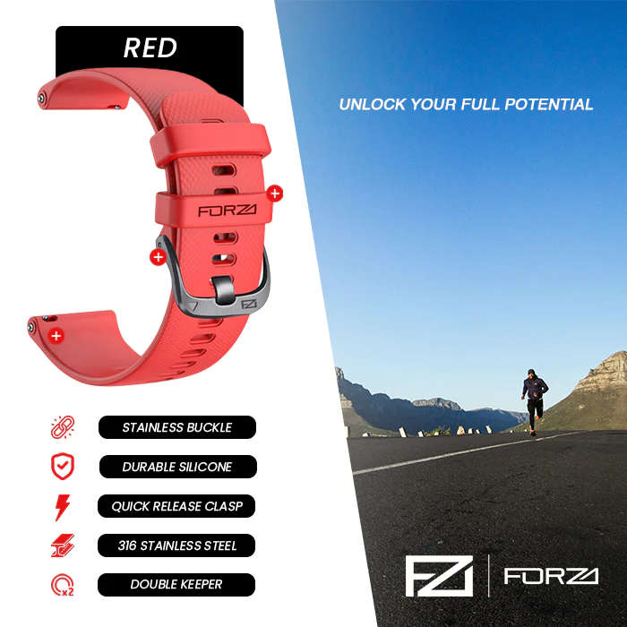 FORZA Elite 22mm Quick Release Classic Watch Strap for Garmin (Navy Blue)