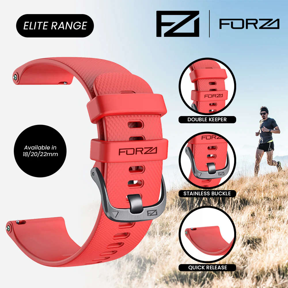 FORZA Elite 22mm Quick Release Classic Watch Strap for Garmin (Navy Blue)
