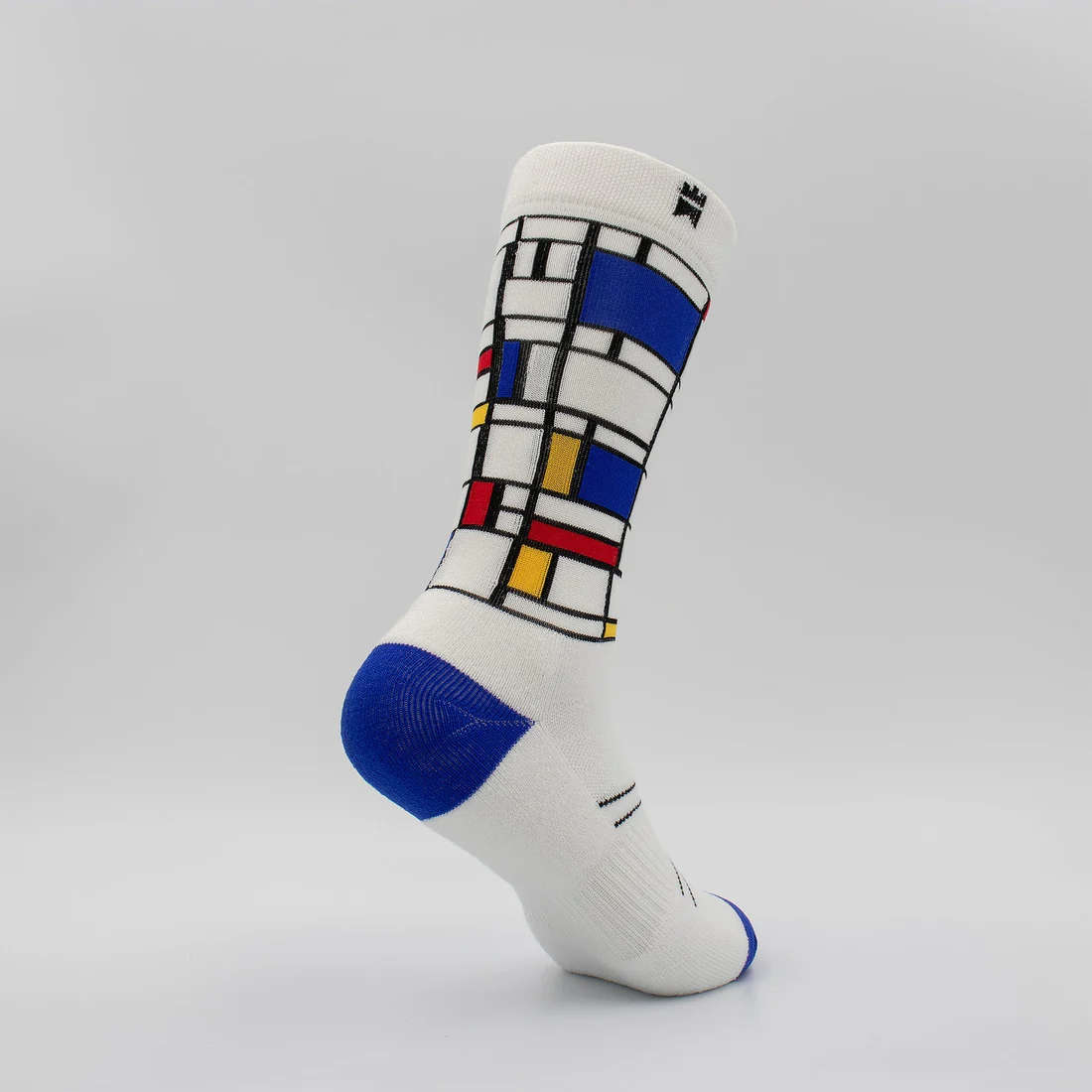 Gilnokie De Stijl in White  Crew Height Socks