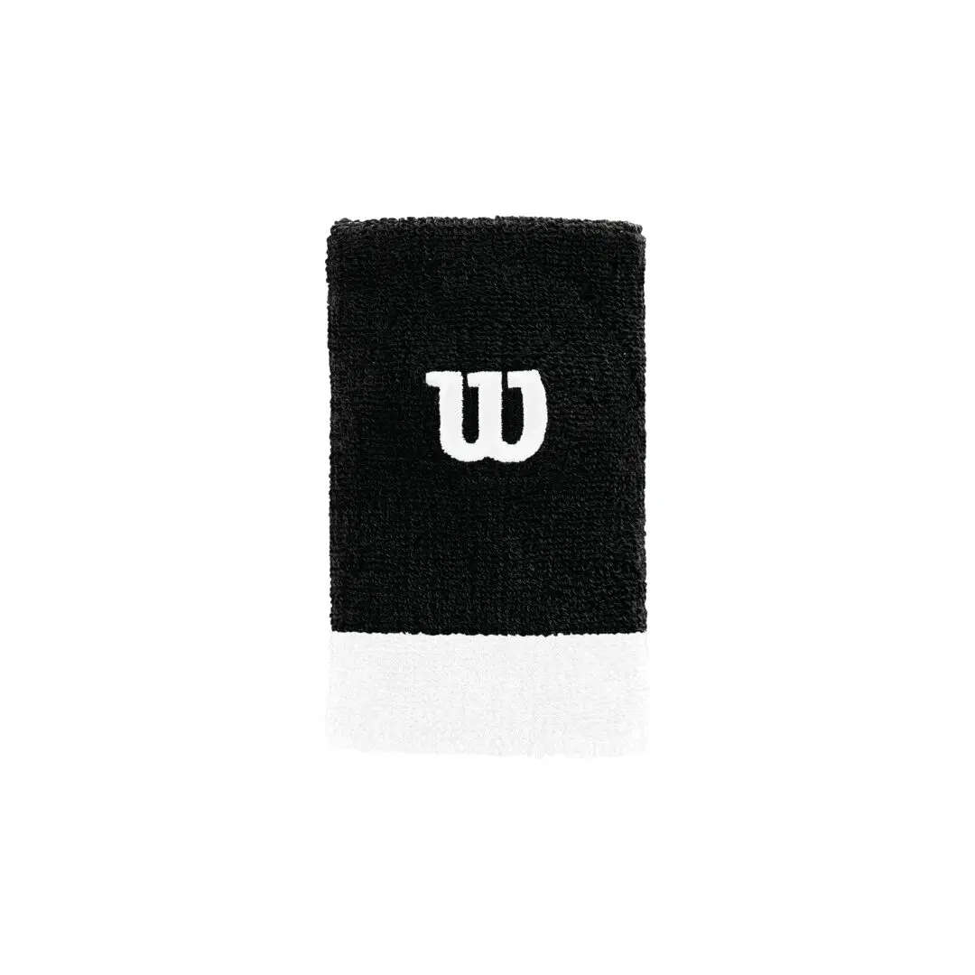 Wilson Extra Wide Wristbands 2 pack  Black