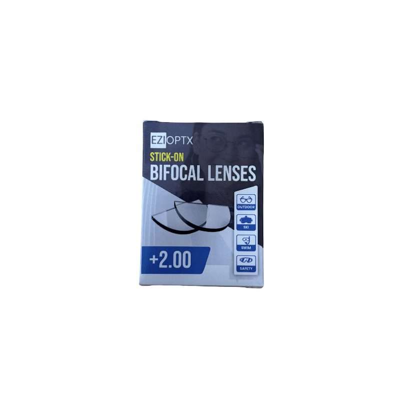 EziOptx Stick-On Bifocal Reading Lenses +2.00