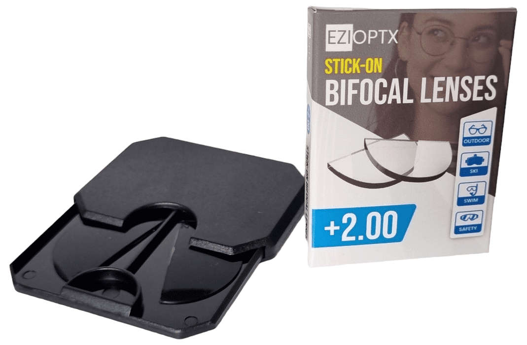 EziOptx Stick-On Bifocal Reading Lenses +2.00