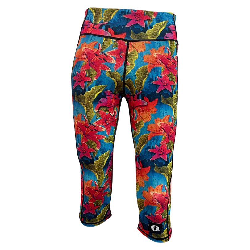 Funky Pants High Waist Funky 3/4 Leggings - Gold Leaf
