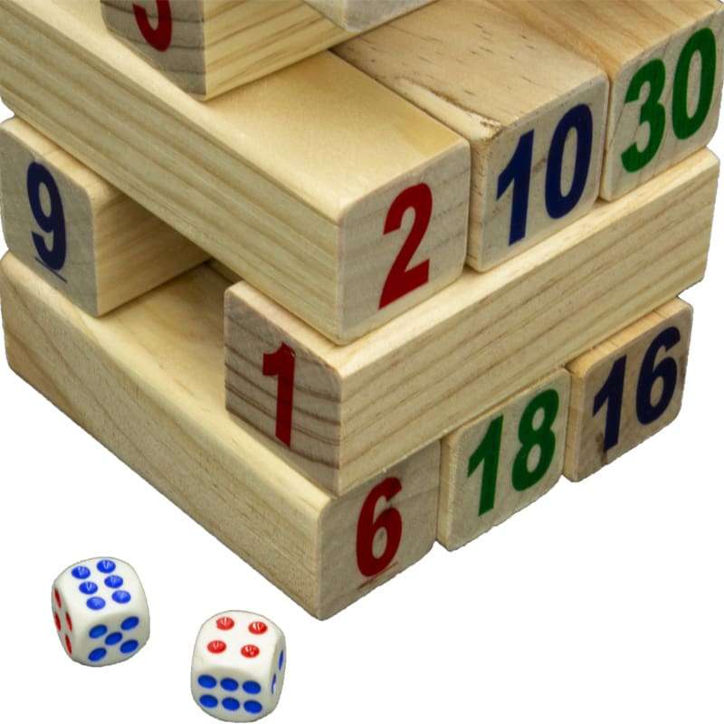 Trendify Multiplication Jenga-Like Building Blocks (With Bag)