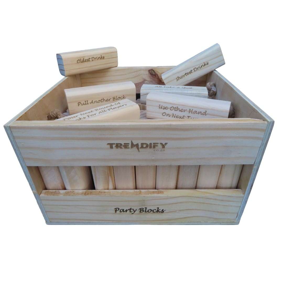 Trendify Upsized Party Jenga-Like Building Blocks with Crate