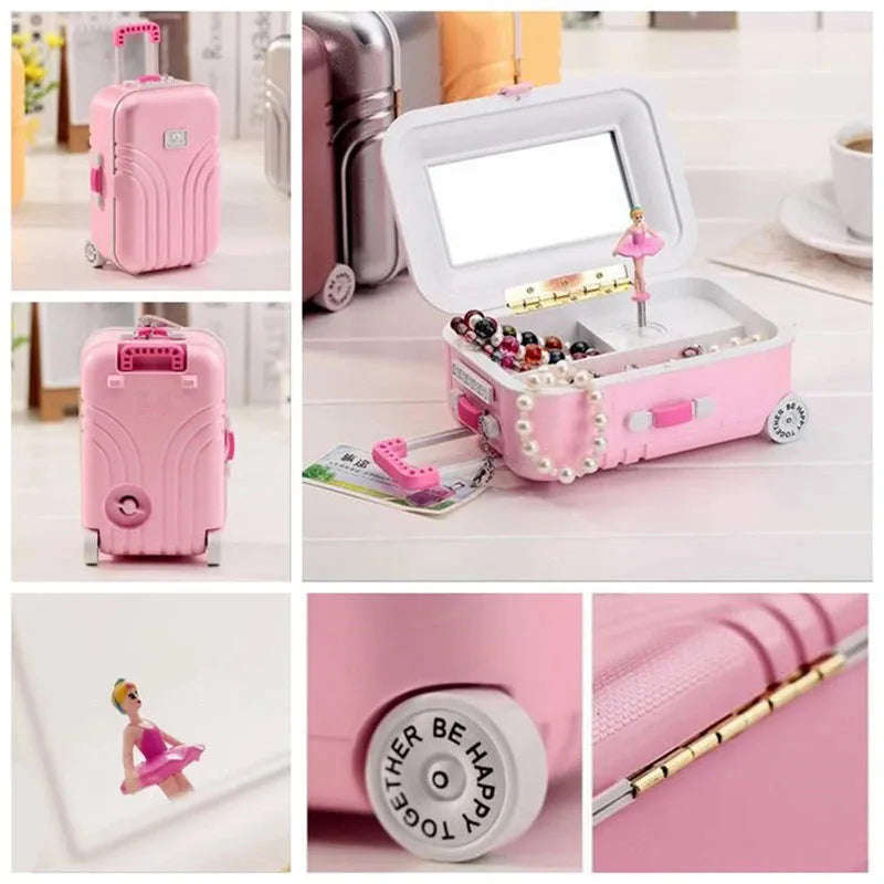 Musical suitcase jewelry box