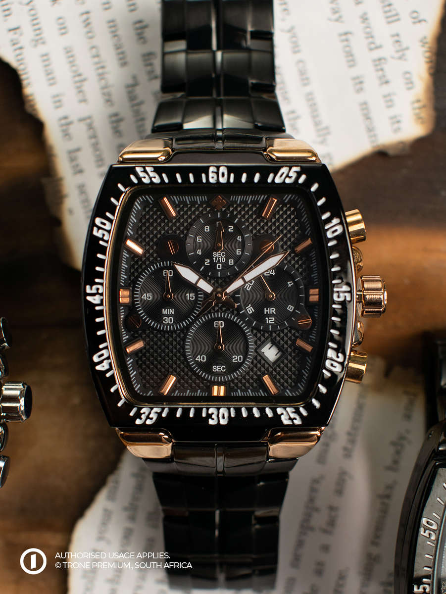 Premium WWOOR Alpha Watch - Black + Gold