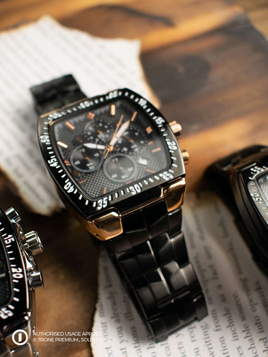 Premium WWOOR Alpha Watch - Black + Gold