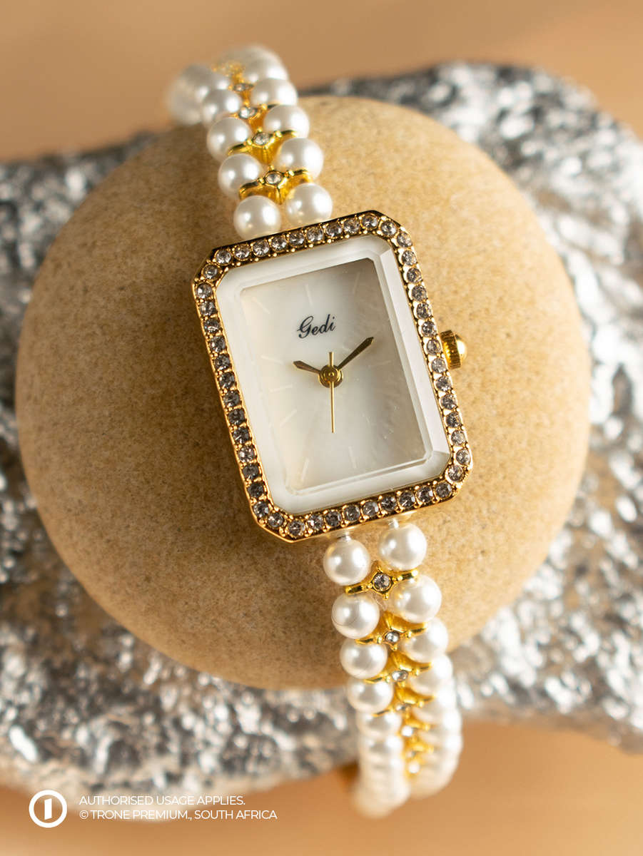 Premium Pearl Laced - Gold Watch