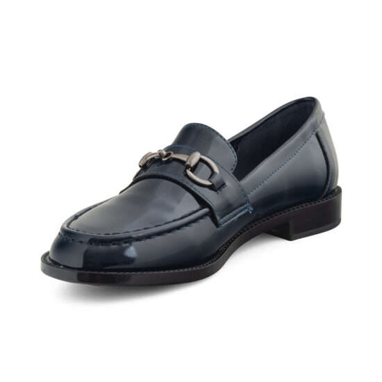 Aixir Patent Women's Loafers with Buckle decor