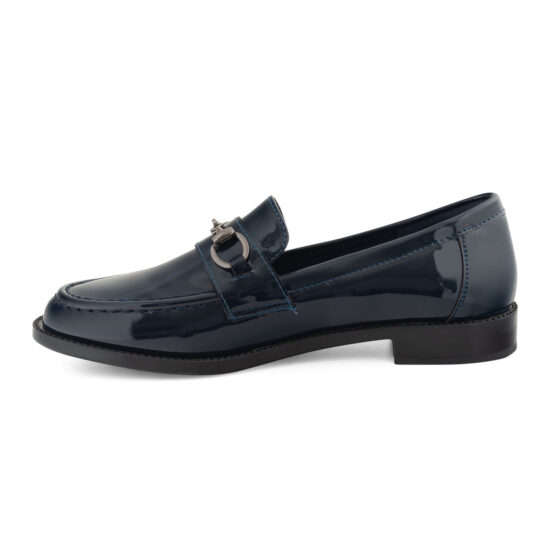 Aixir Patent Women's Loafers with Buckle decor