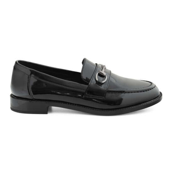 Aixir Patent Women's Loafers with Buckle decor
