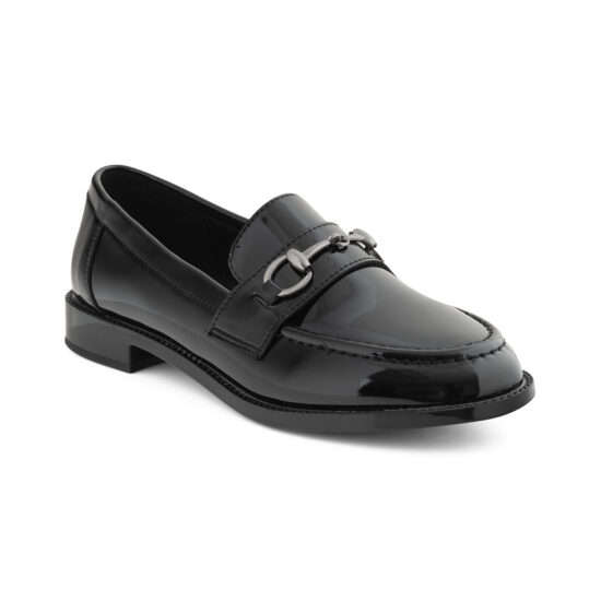 Aixir Patent Women's Loafers with Buckle decor
