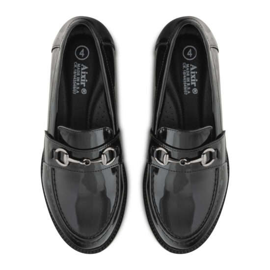 Aixir Patent Women's Loafers with Buckle decor