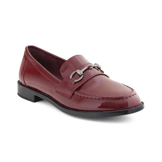 Aixir Patent Women's Loafers with Buckle decor
