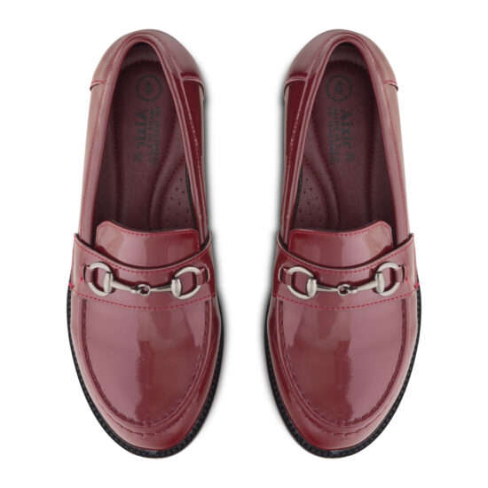 Aixir Patent Women's Loafers with Buckle decor