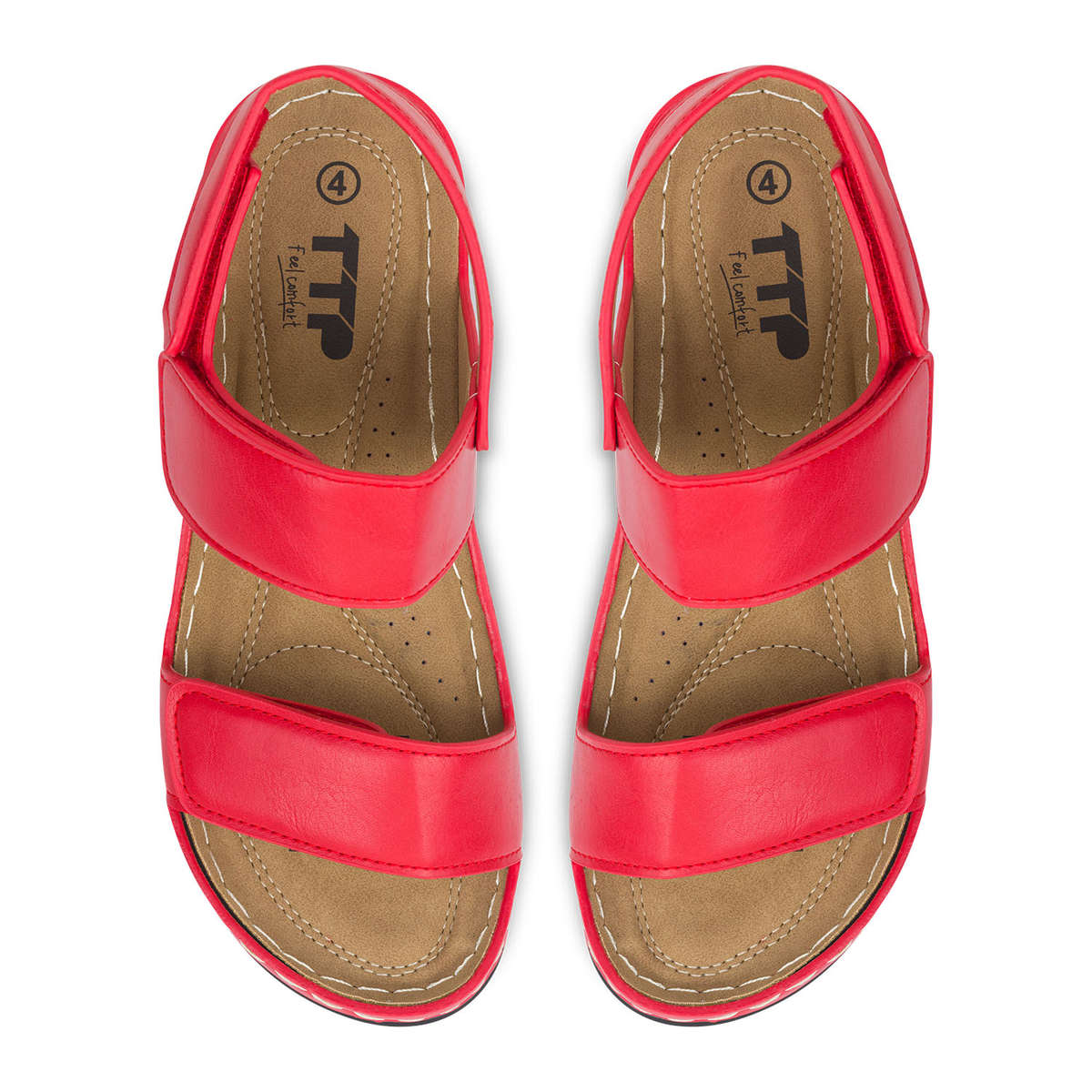 TTP Ladies Comfortable Dual Hook & Loop Strap Sandals CY1512