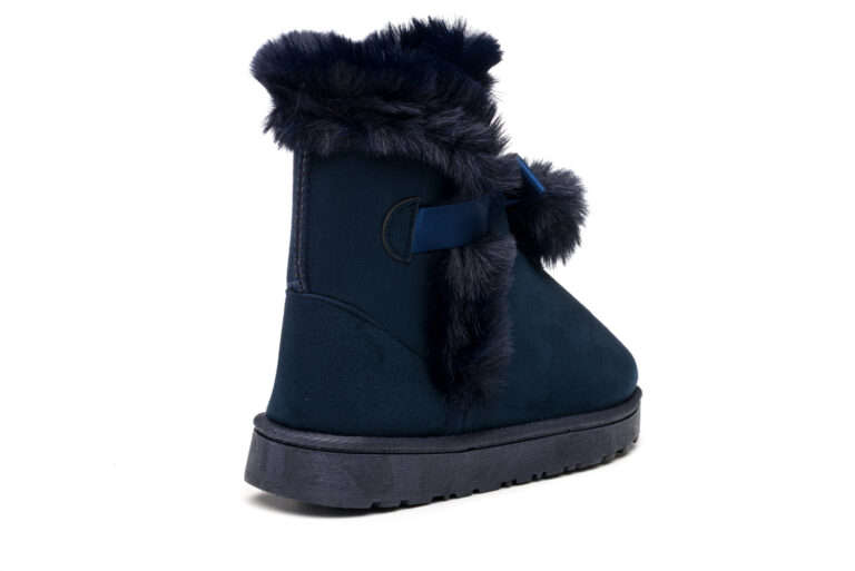 TTP Women's Suede Ankle Polar Boots with Ribbon Decor